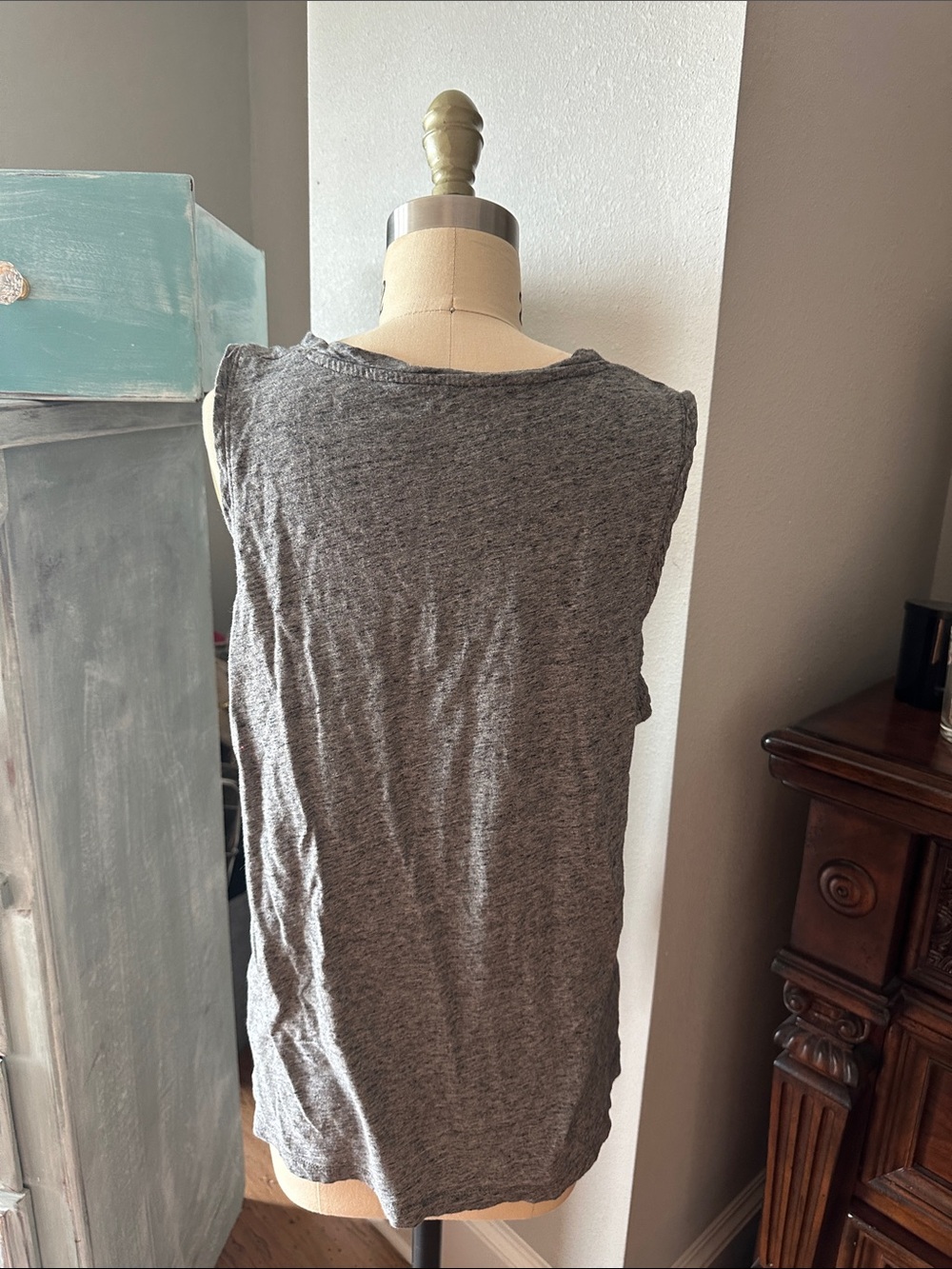 Madewell Cotton VNeck Tank Top Gray Heather - Picture 6 of 9